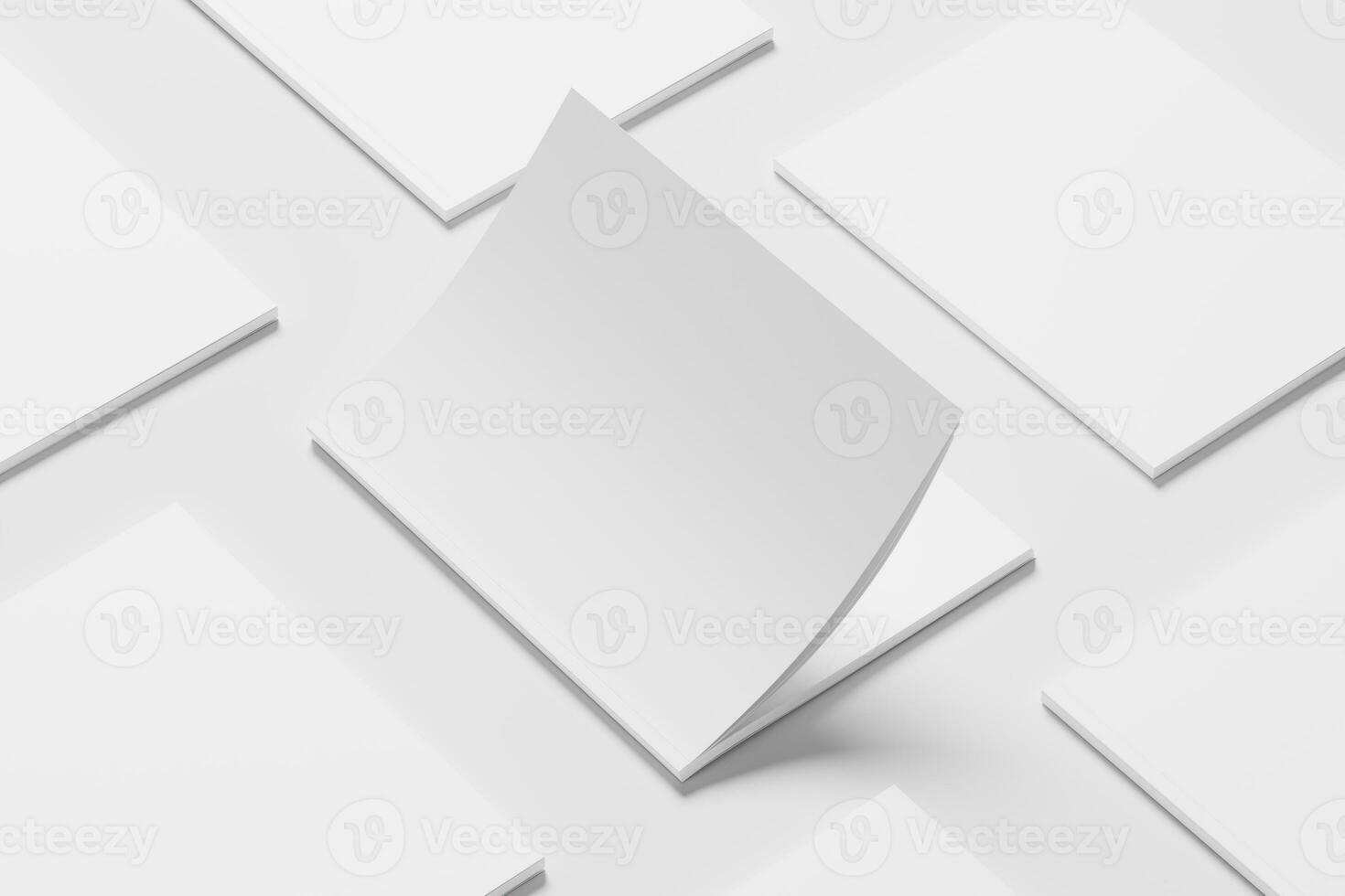 US Letter Size Magazine Brochure 3D Rendering White Blank Mockup photo