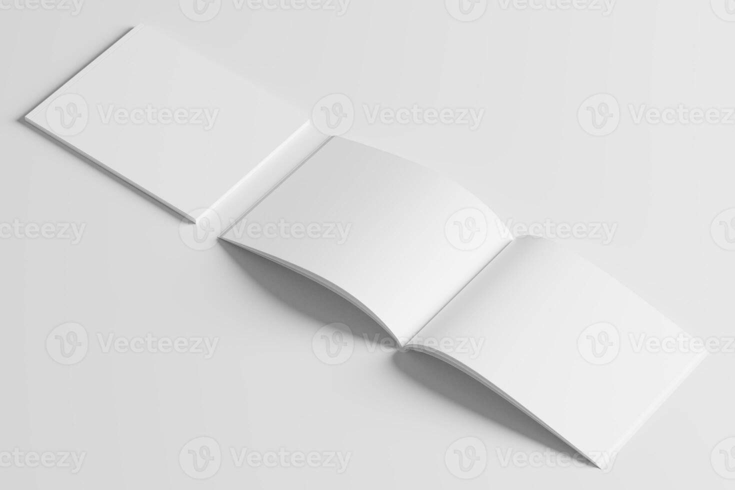 US Letter Landscape Magazine 3D Rendering White Blank Mockup photo