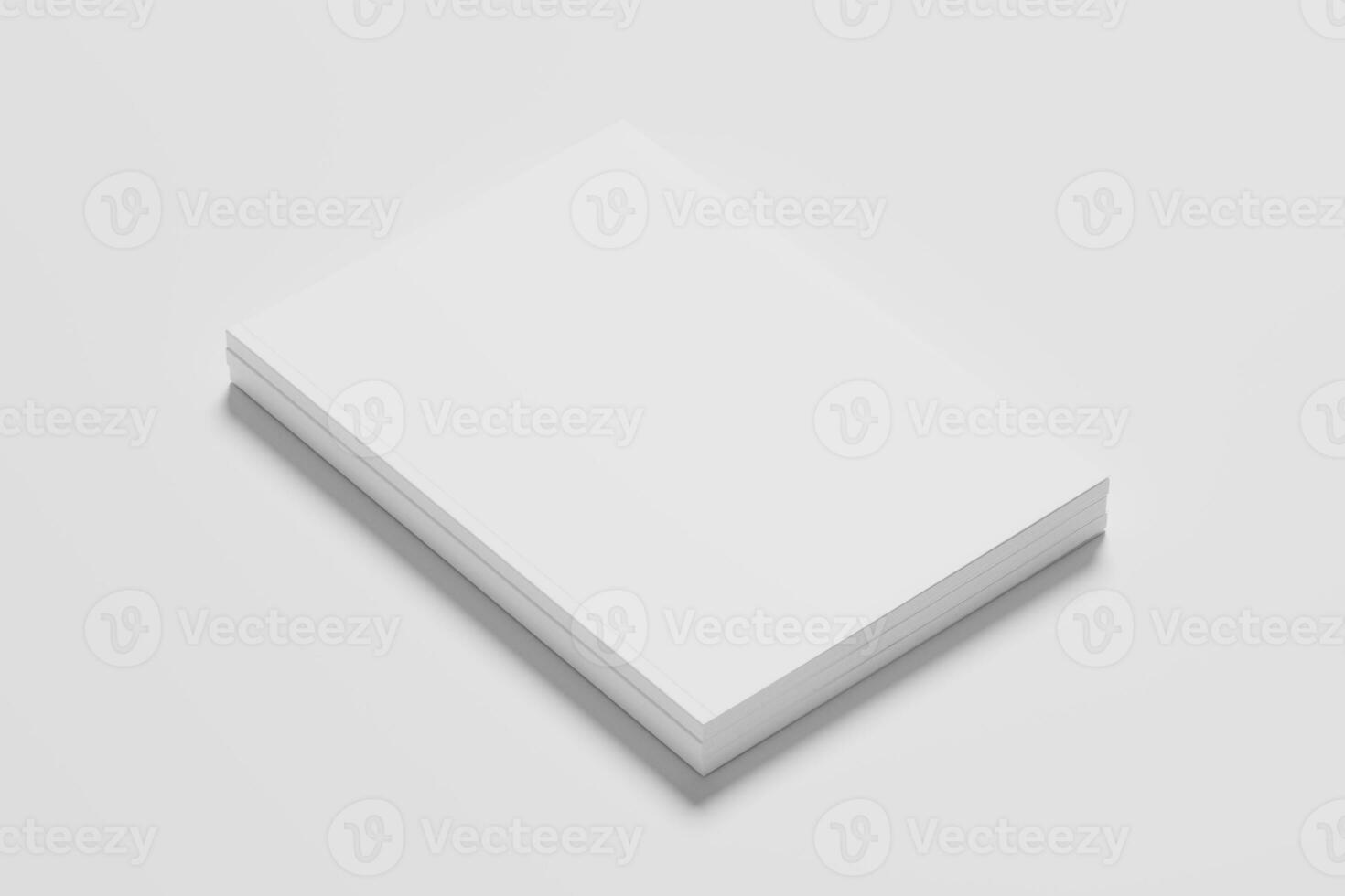 US Letter Size Magazine Brochure 3D Rendering White Blank Mockup photo