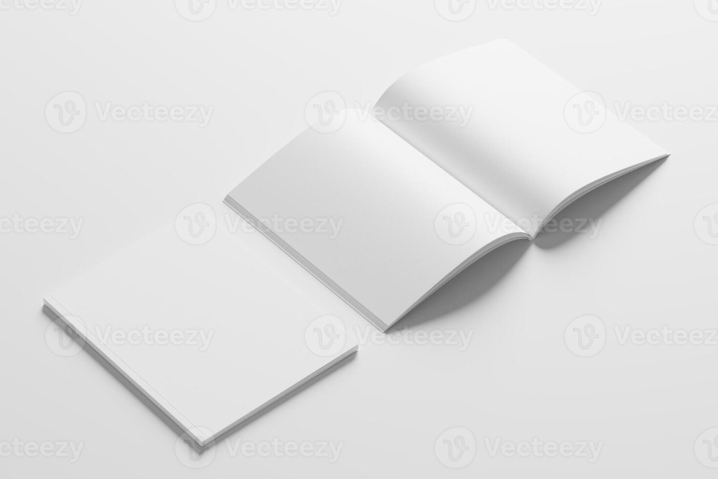 US Letter Size Magazine Brochure 3D Rendering White Blank Mockup photo