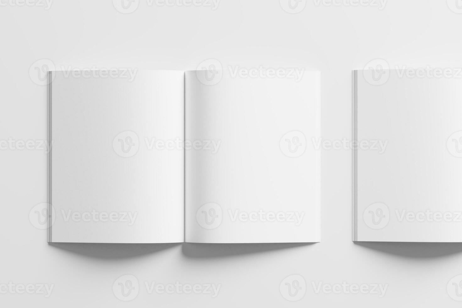 US Letter Size Magazine Brochure 3D Rendering White Blank Mockup photo
