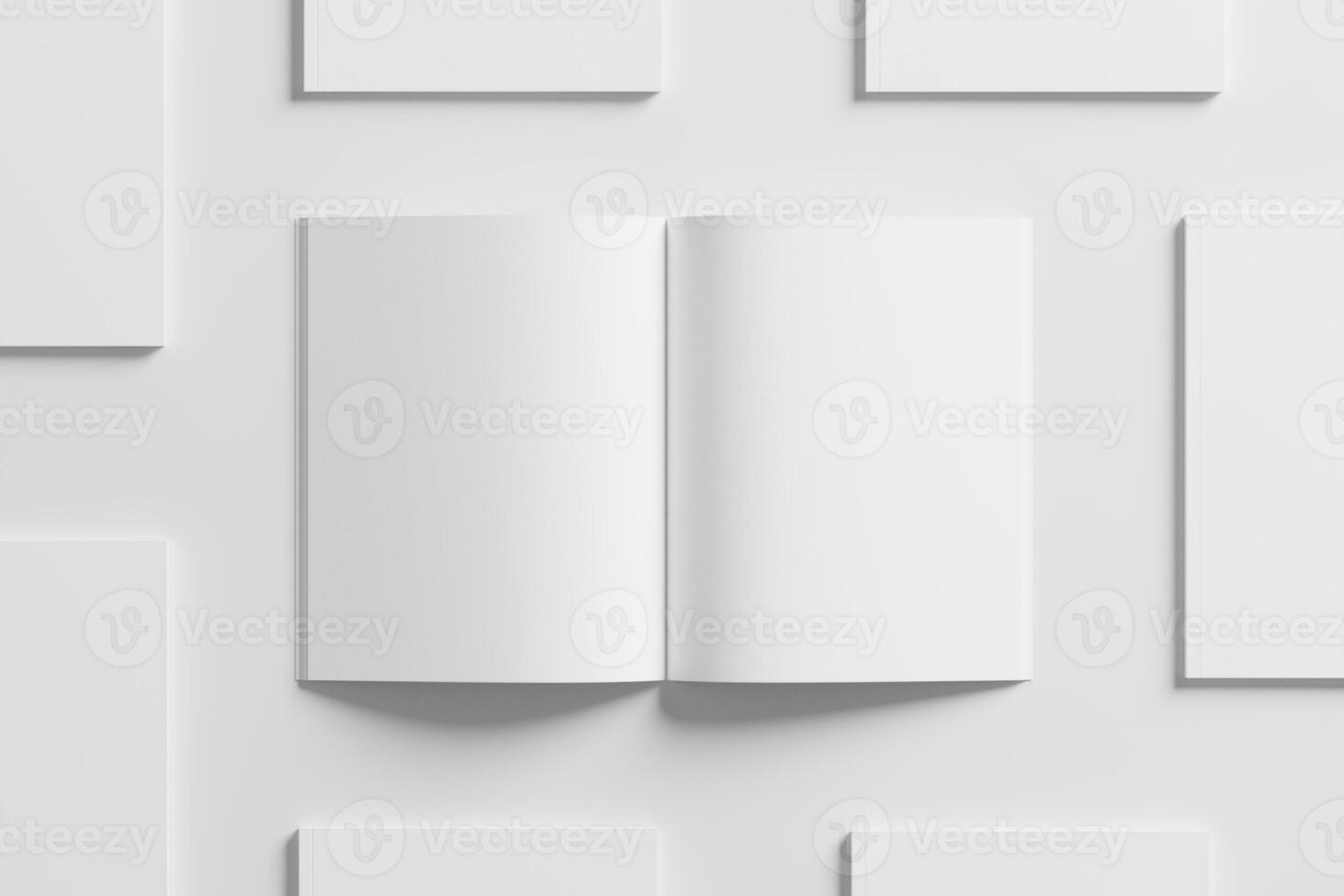 US Letter Size Magazine Brochure 3D Rendering White Blank Mockup photo