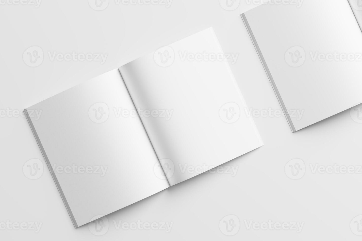 US Letter Size Magazine Brochure 3D Rendering White Blank Mockup photo