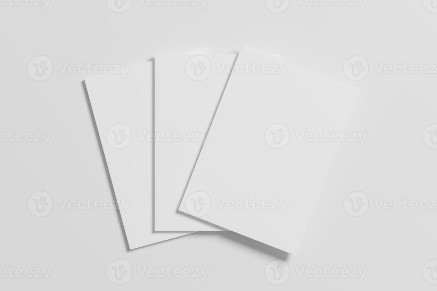 US Letter Size Magazine Brochure 3D Rendering White Blank Mockup photo