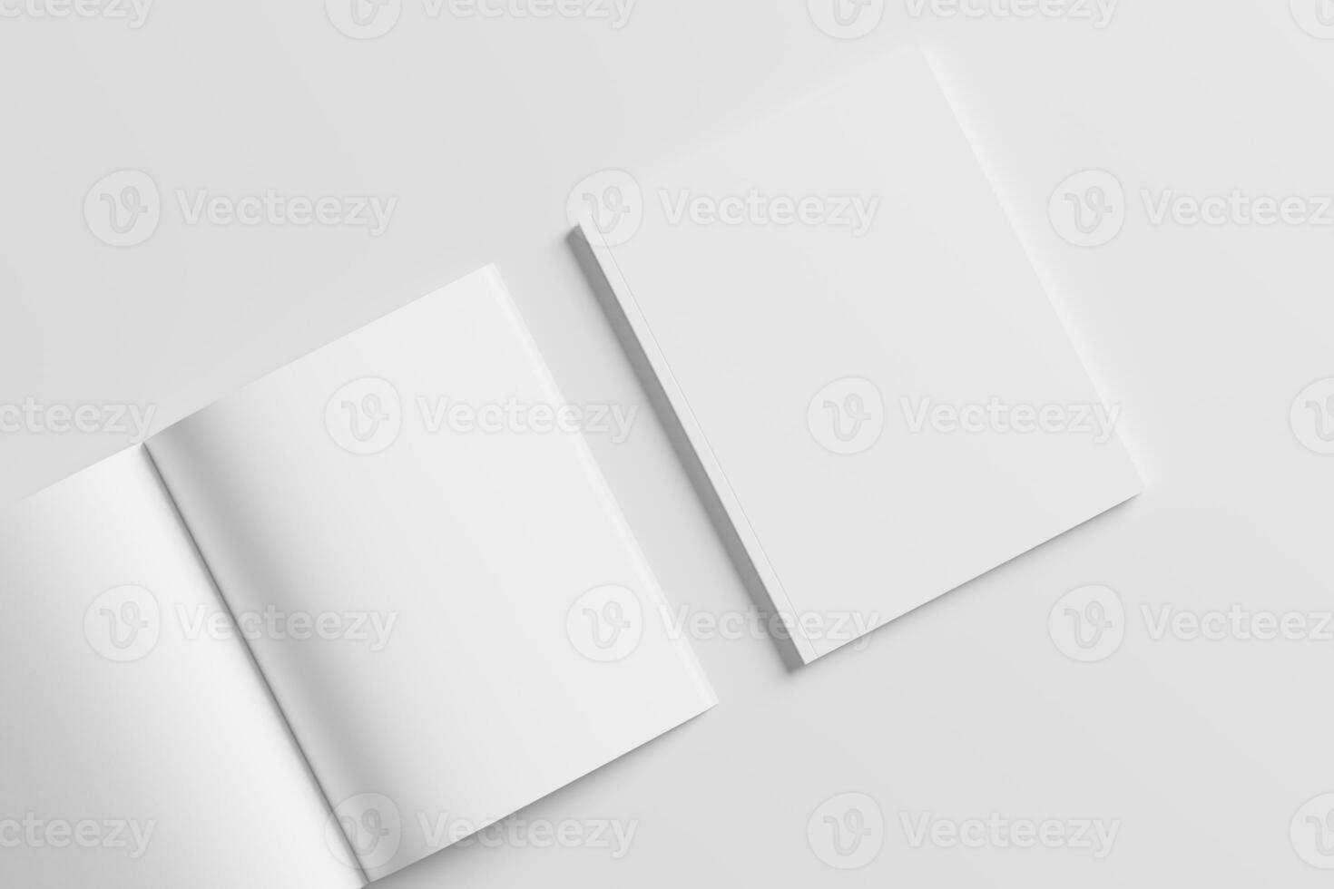 US Letter Size Magazine Brochure 3D Rendering White Blank Mockup photo