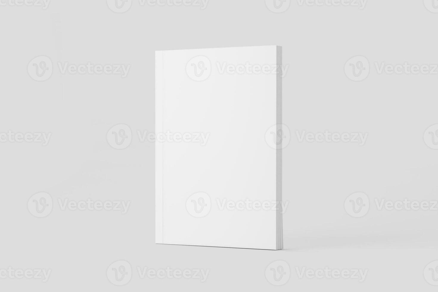 Softcover Book Cover White Blank 3D Rendering Mockup photo