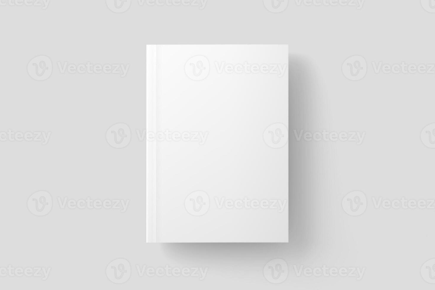 Softcover Book Cover White Blank 3D Rendering Mockup photo