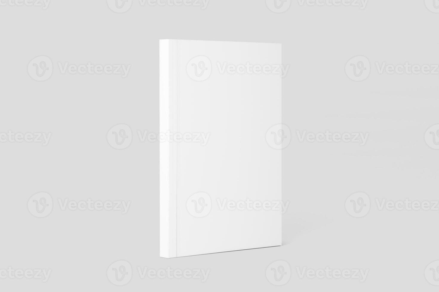 Softcover Book Cover White Blank 3D Rendering Mockup photo