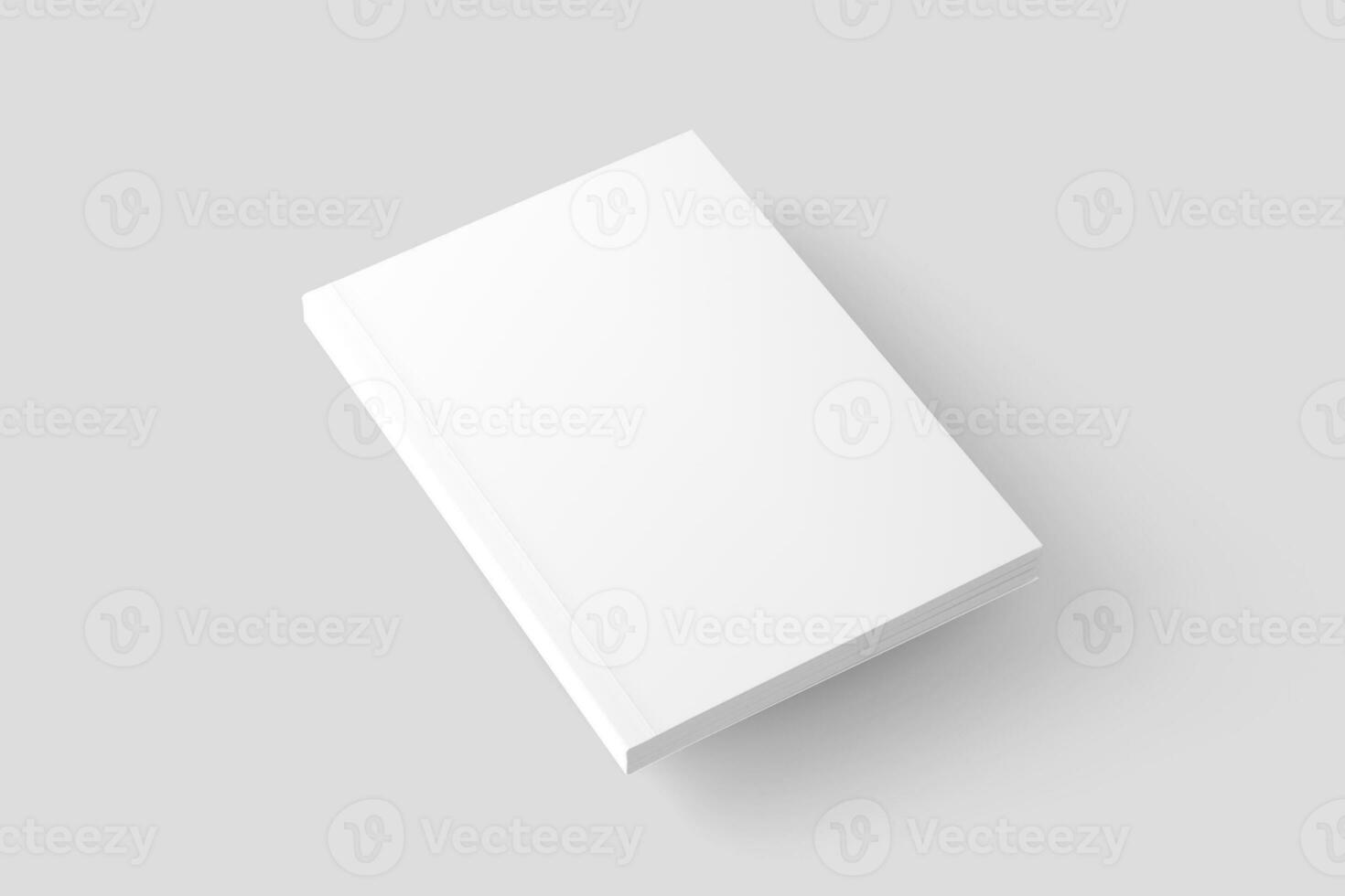 Softcover Book Cover White Blank 3D Rendering Mockup photo