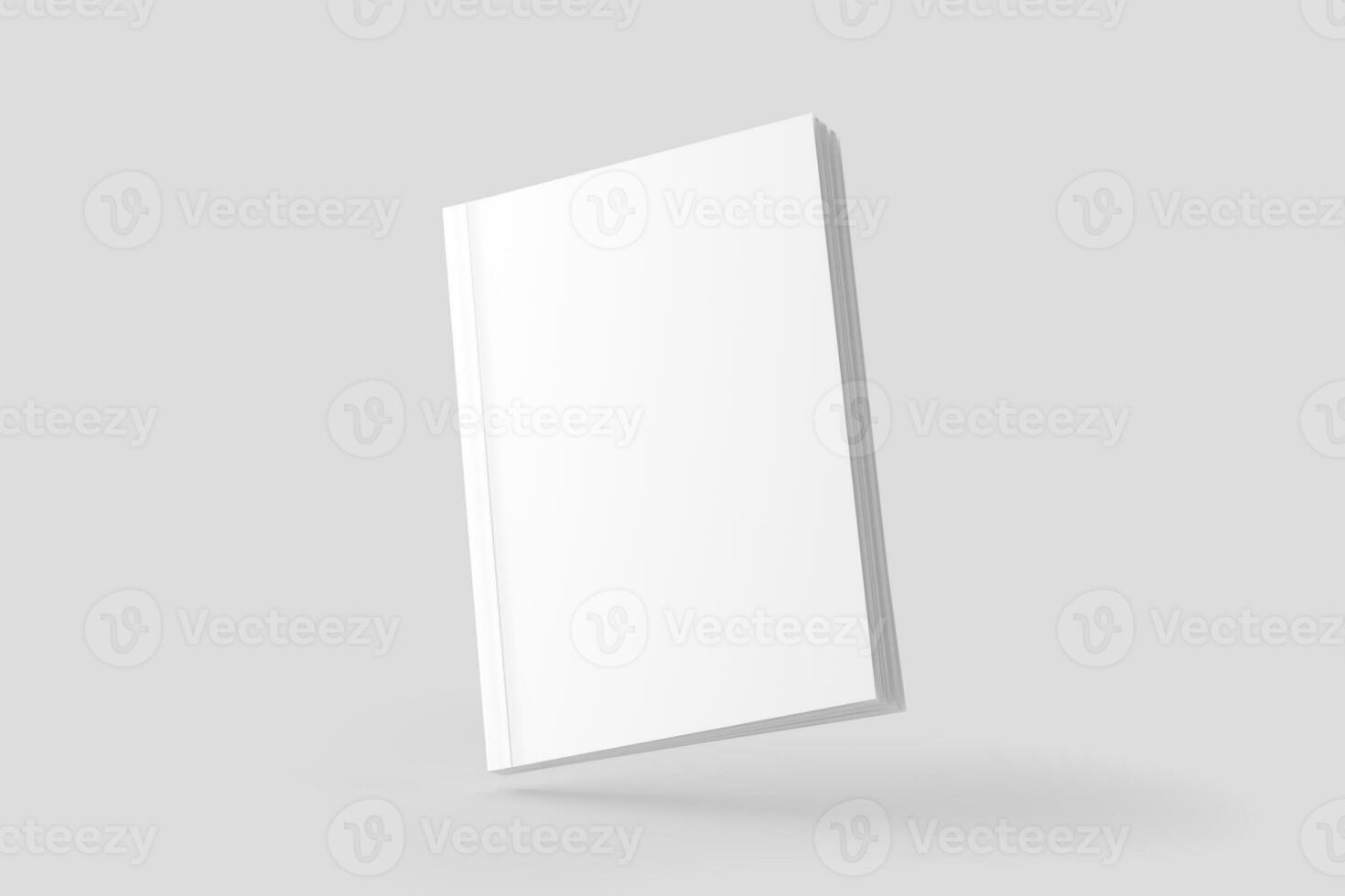 Softcover Book Cover White Blank 3D Rendering Mockup photo