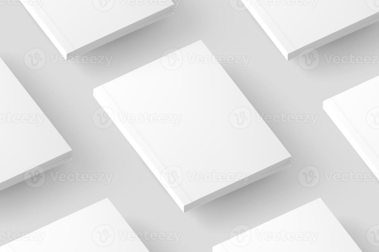 Softcover Book Cover White Blank 3D Rendering Mockup photo