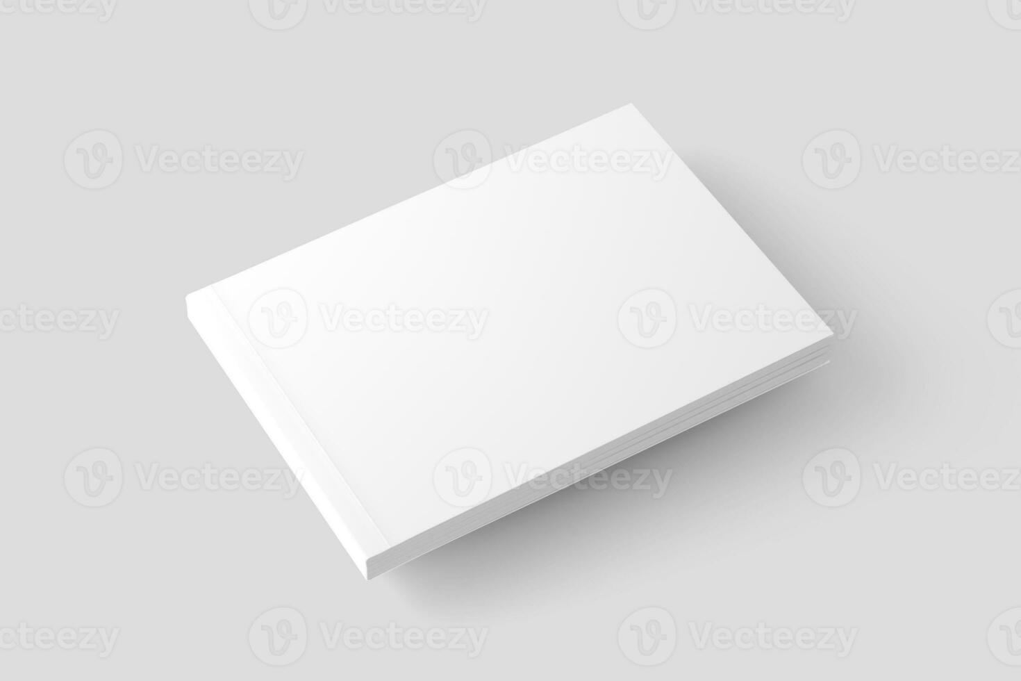 Softcover Landscape Book White Blank 3D Rendering Mockup photo