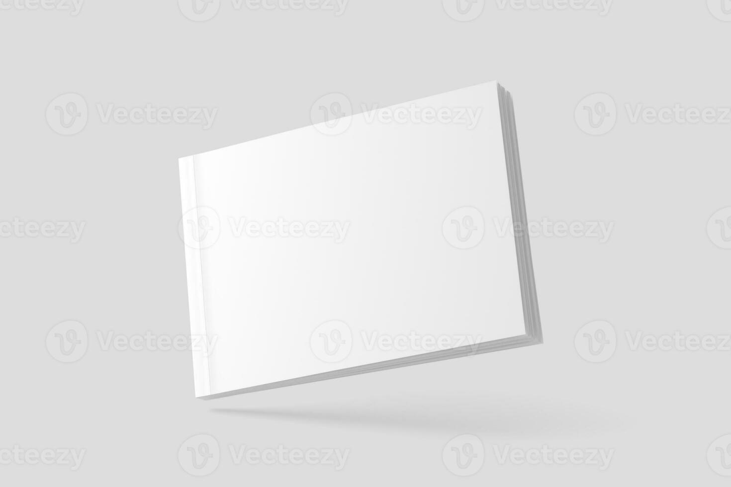 Softcover Landscape Book White Blank 3D Rendering Mockup photo