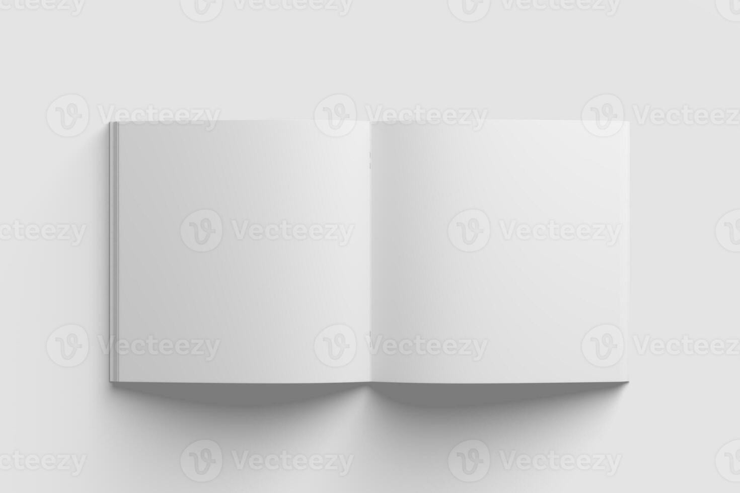Square Brochure Magazine 3D Rendering White Blank Mockup photo