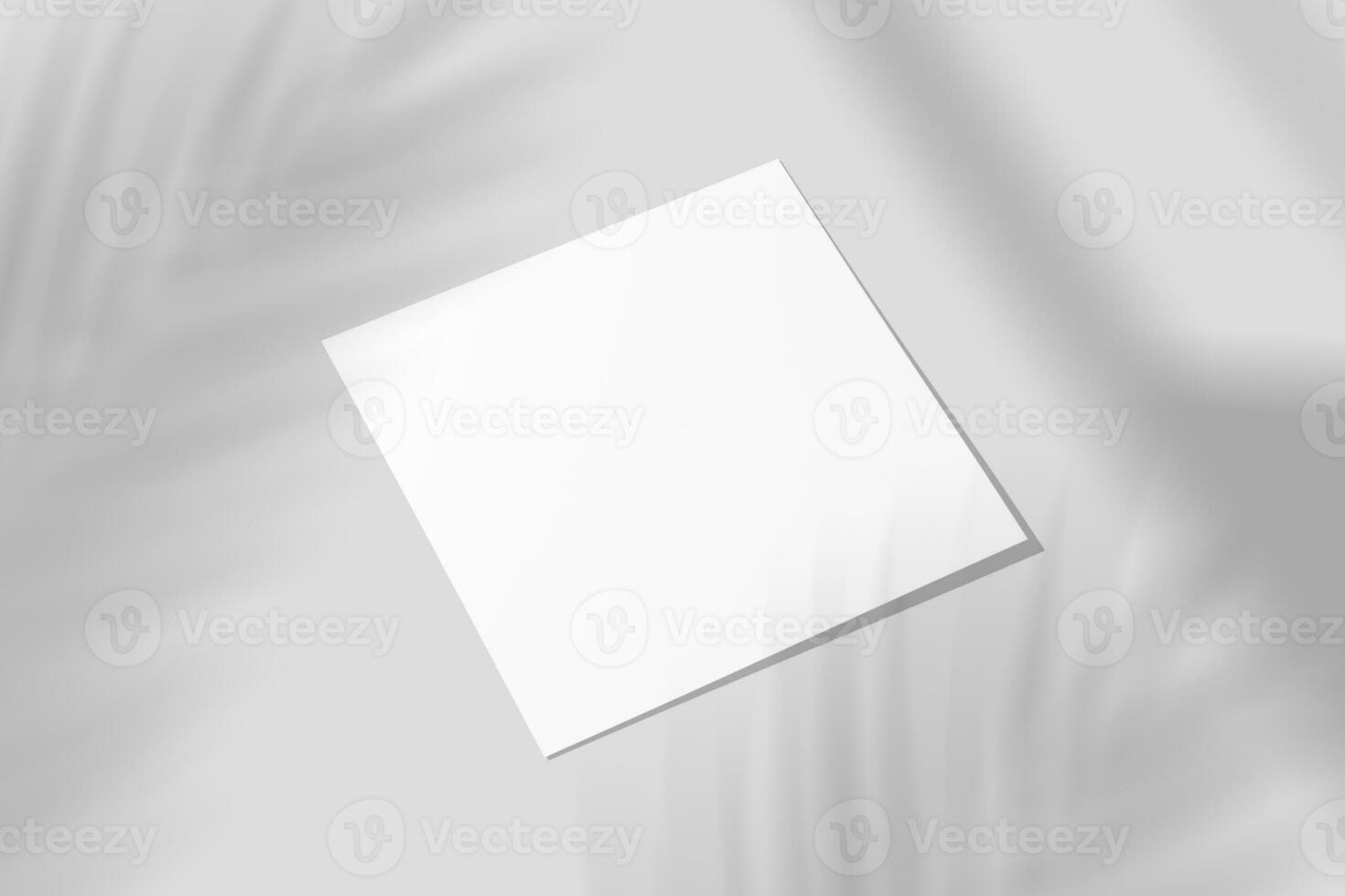 A4 A5 Square Flyer With Shadow Overlay 3D Rendering White Blank Mockup photo