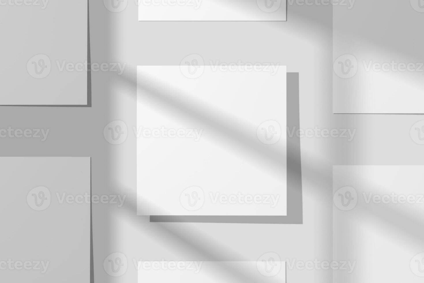 A4 A5 Square Flyer With Shadow Overlay 3D Rendering White Blank Mockup photo