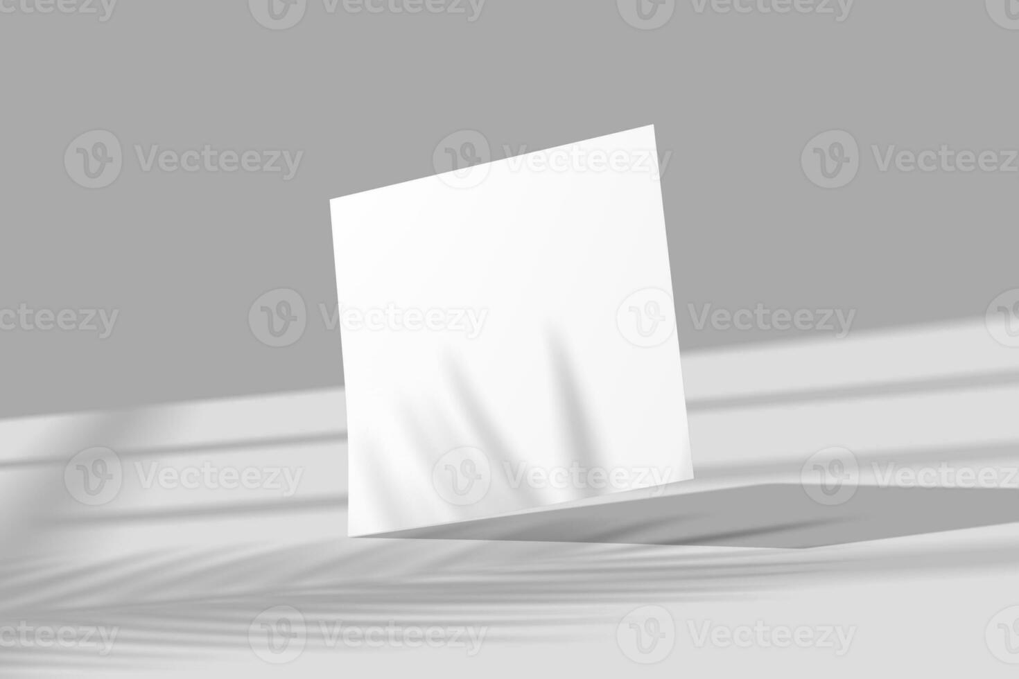 A4 A5 Square Flyer With Shadow Overlay 3D Rendering White Blank Mockup photo