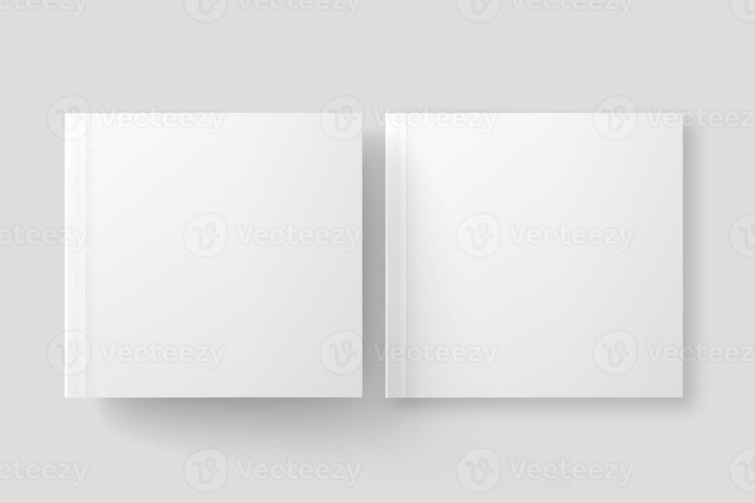 Square Softcover Book White Blank 3D Rendering Mockup photo