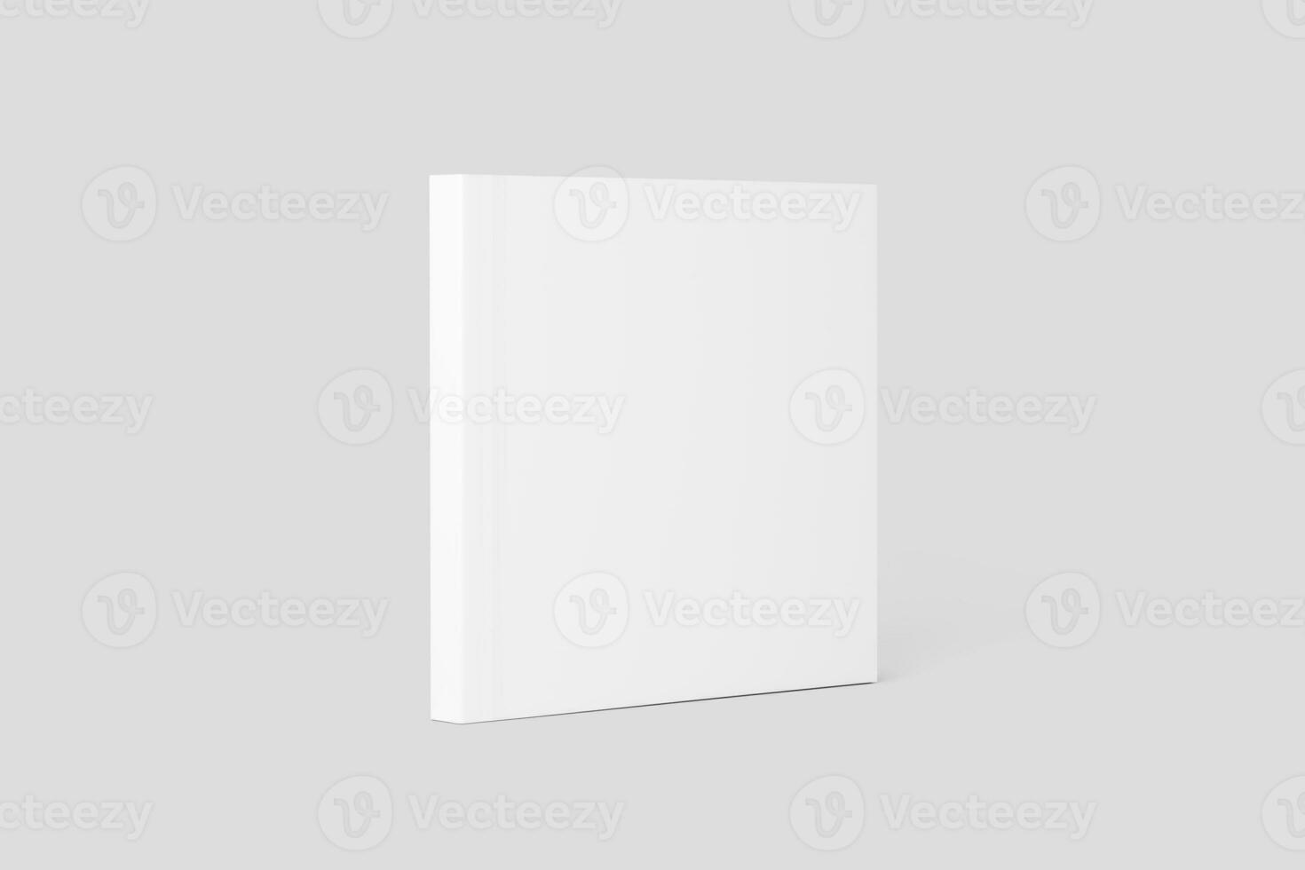 Square Softcover Book White Blank 3D Rendering Mockup photo