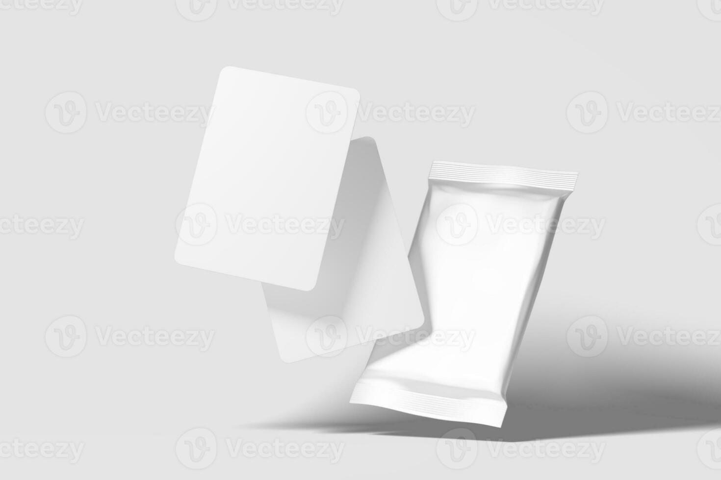 Trading Card Packaging 3D Rendering White Blank Mockup photo