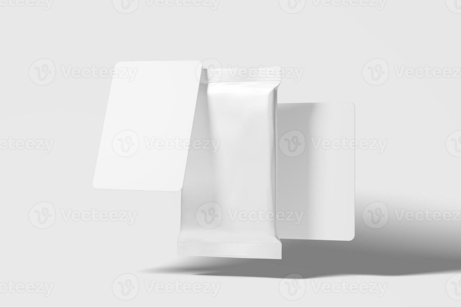 Trading Card Packaging 3D Rendering White Blank Mockup photo