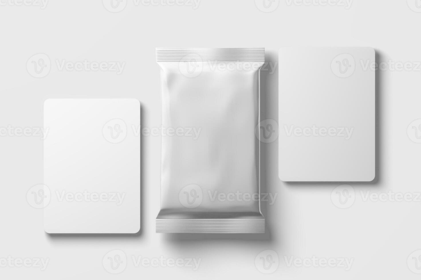 Trading Card Packaging 3D Rendering White Blank Mockup photo