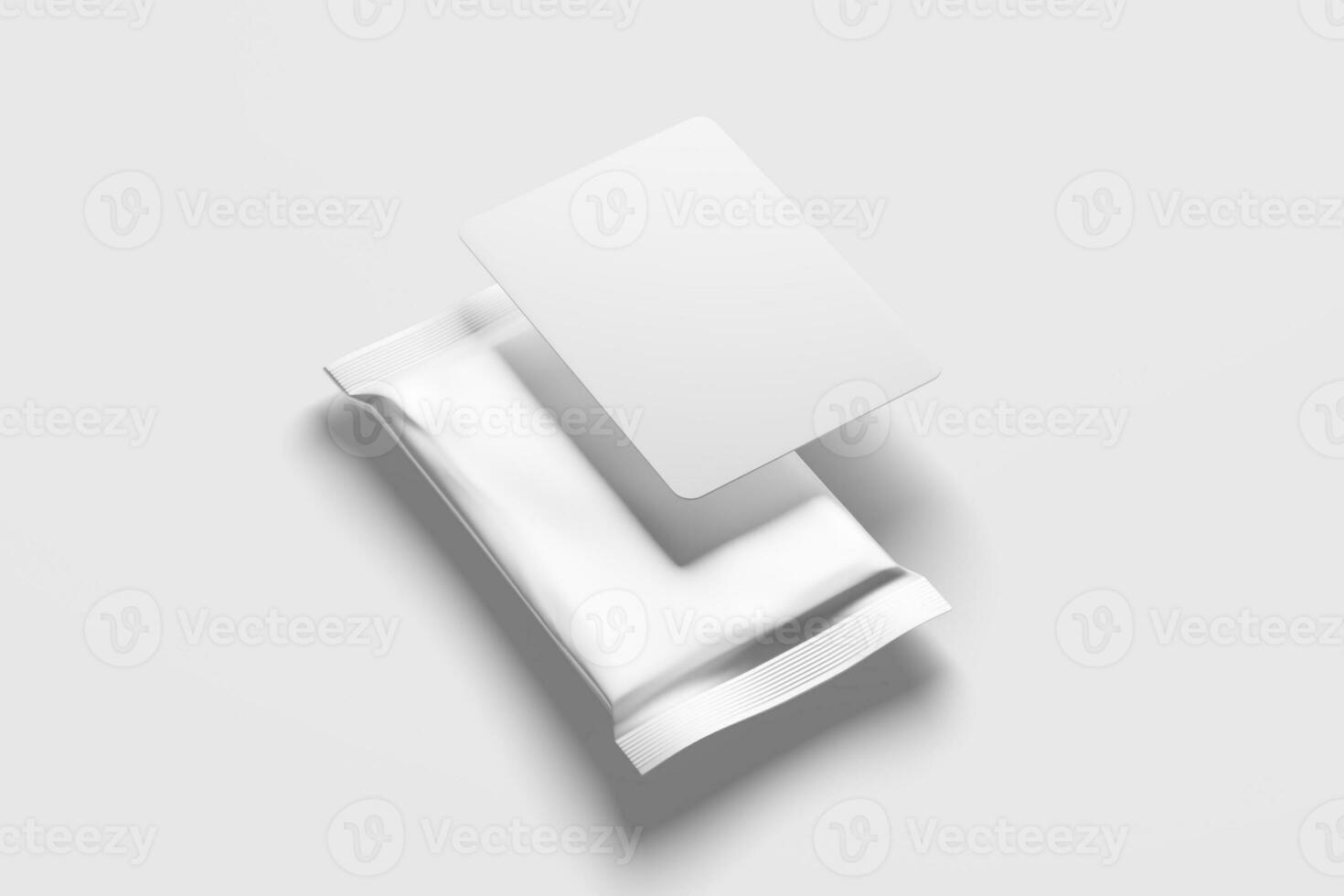 Trading Card Packaging 3D Rendering White Blank Mockup photo