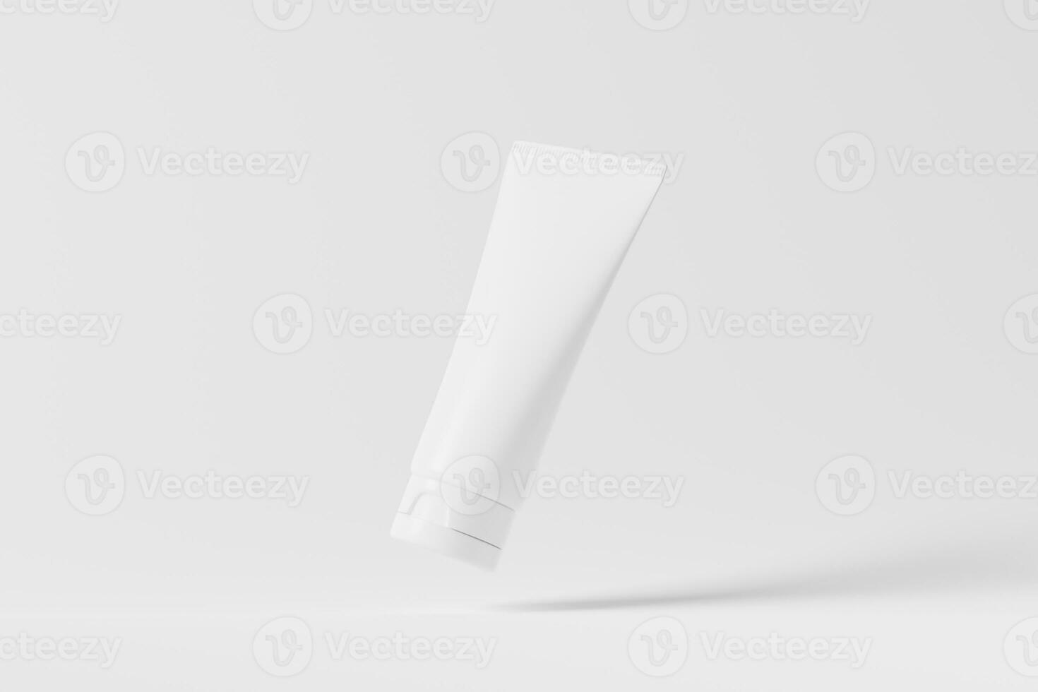 Cosmetic Tube Packaging 3D Rendering White Blank Mockup photo