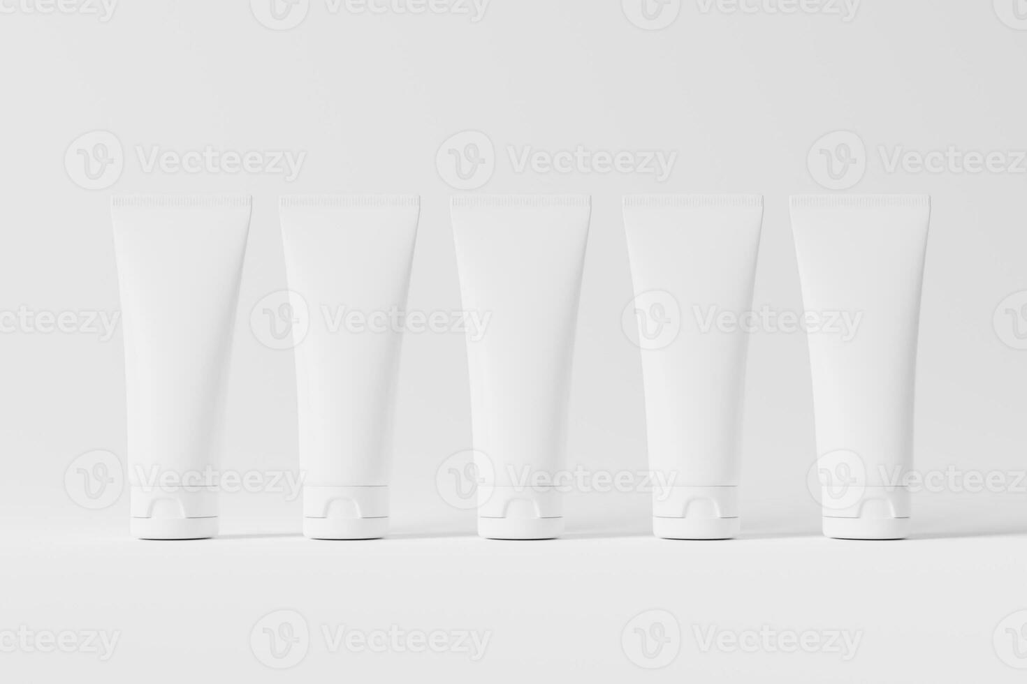 Cosmetic Tube Packaging 3D Rendering White Blank Mockup photo