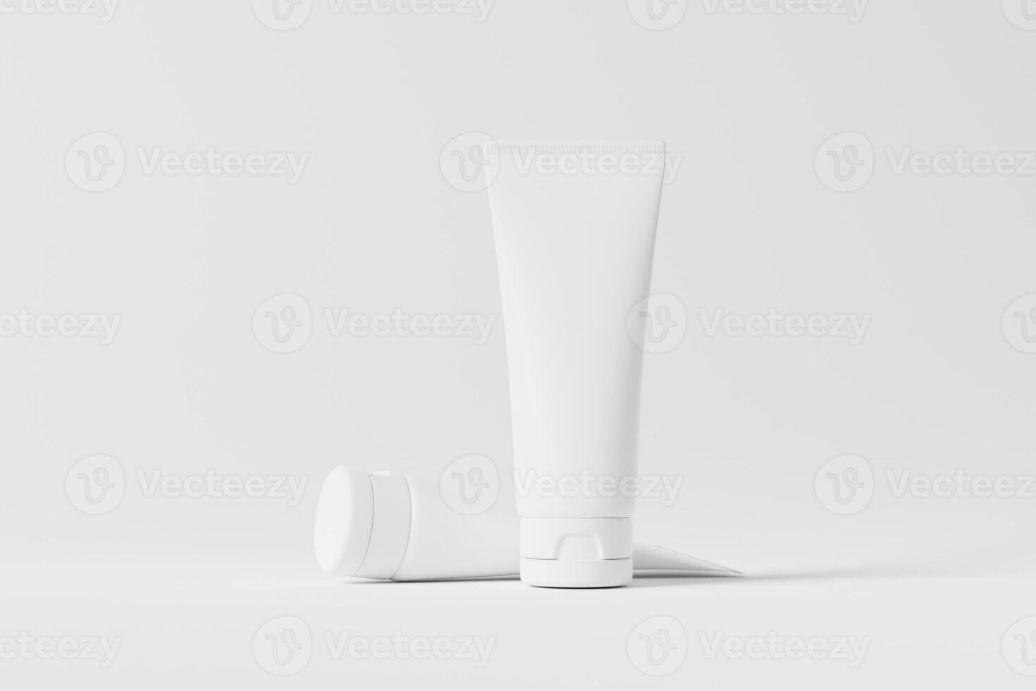 Cosmetic Tube Packaging 3D Rendering White Blank Mockup photo