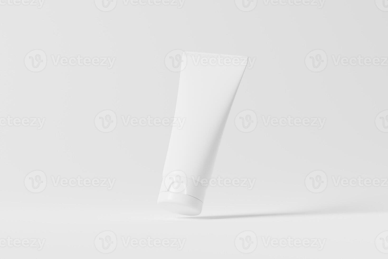 Cosmetic Tube Packaging 3D Rendering White Blank Mockup photo