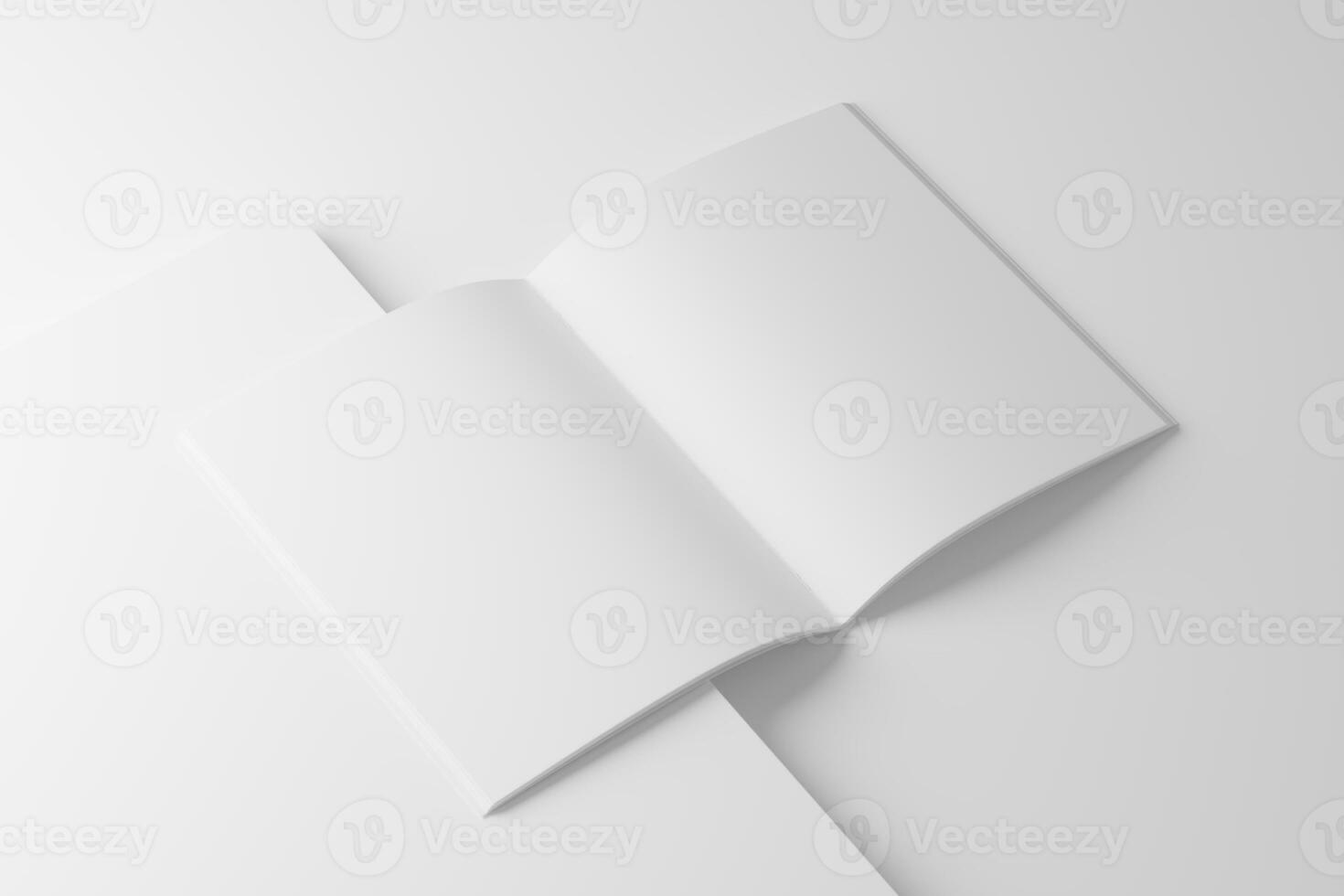 US Letter Brochure Catalog White Blank 3D Rendering Mockup photo