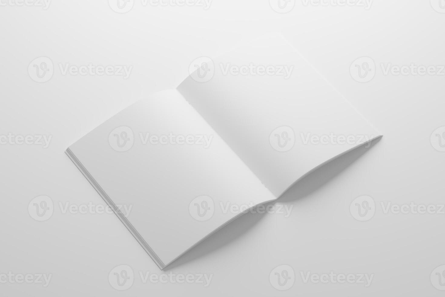 US Letter Brochure Catalog White Blank 3D Rendering Mockup photo