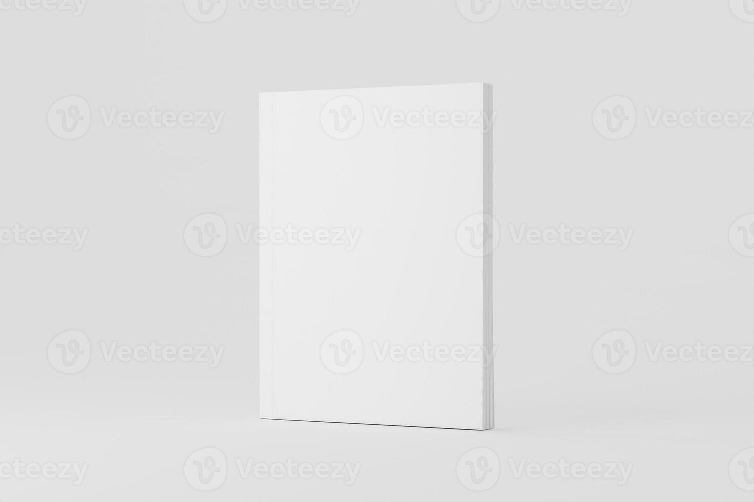 US Letter Softcover Book Cover White Blank Mockup photo