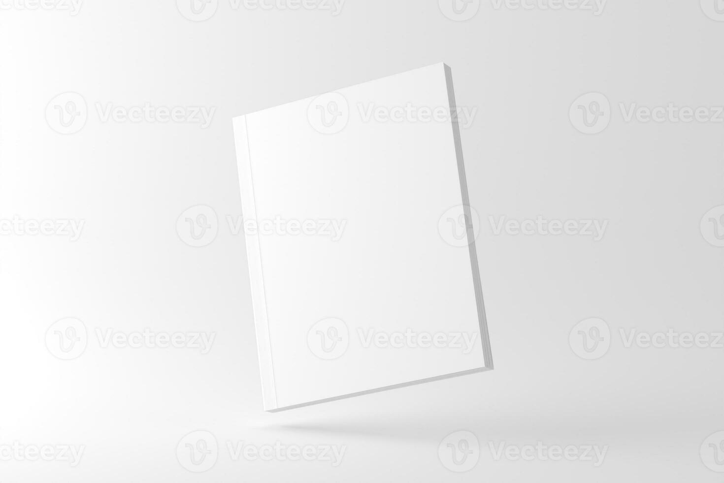 US Letter Softcover Book Cover White Blank Mockup photo