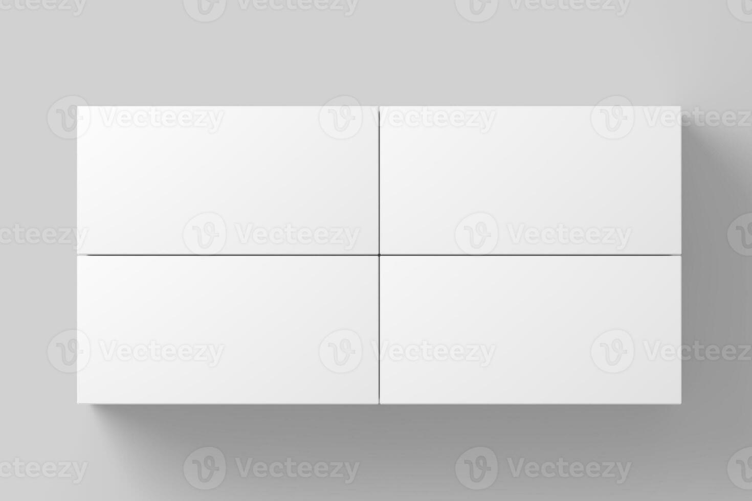 Wide Rectangle Box White Blank 3D Rendering Mockup photo