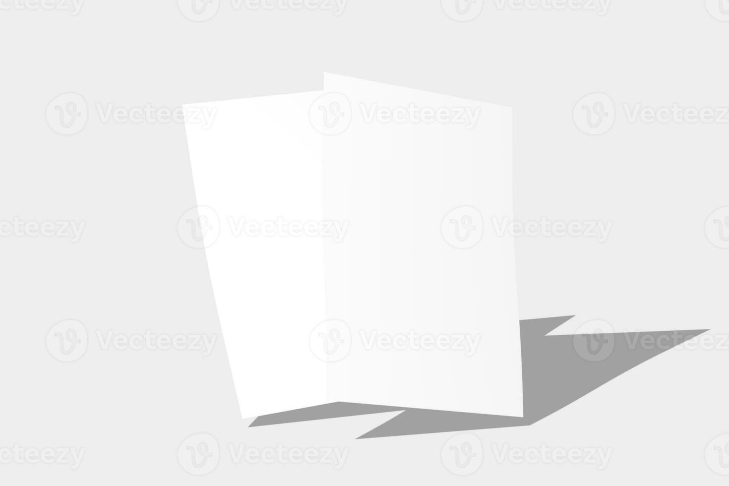 A4 A5 Flyer Poster 3D Rendering White Blank Mockup photo