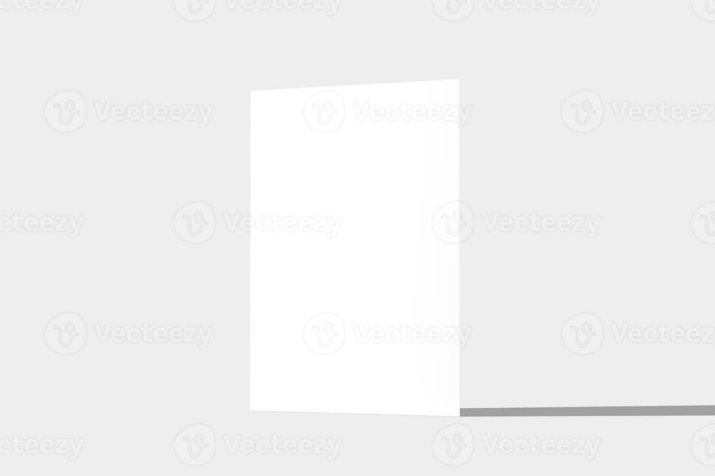 A4 A5 Flyer Poster 3D Rendering White Blank Mockup photo