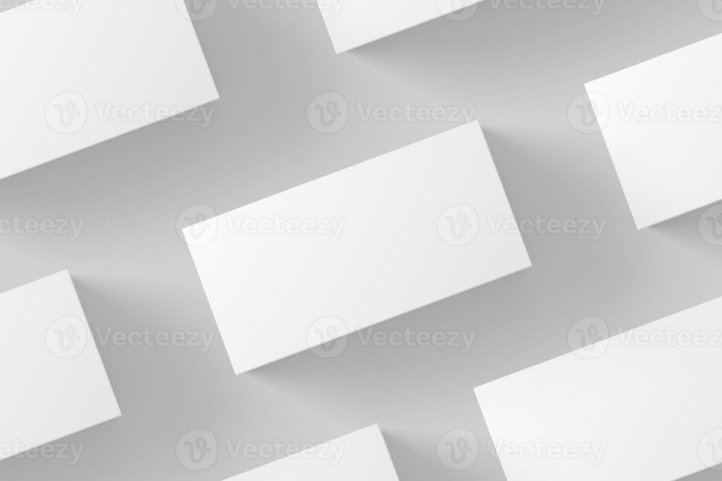 Wide Rectangle Box White Blank 3D Rendering Mockup photo