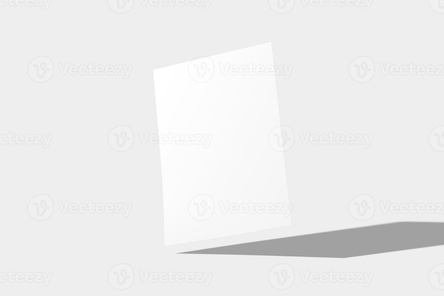 A4 A5 Flyer Poster 3D Rendering White Blank Mockup photo