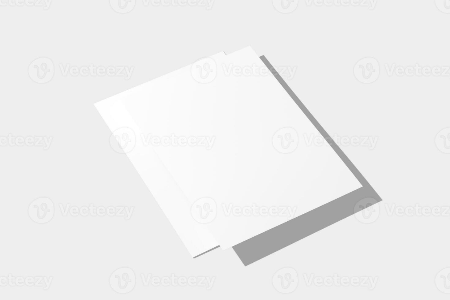 A4 A5 Flyer Poster 3D Rendering White Blank Mockup photo
