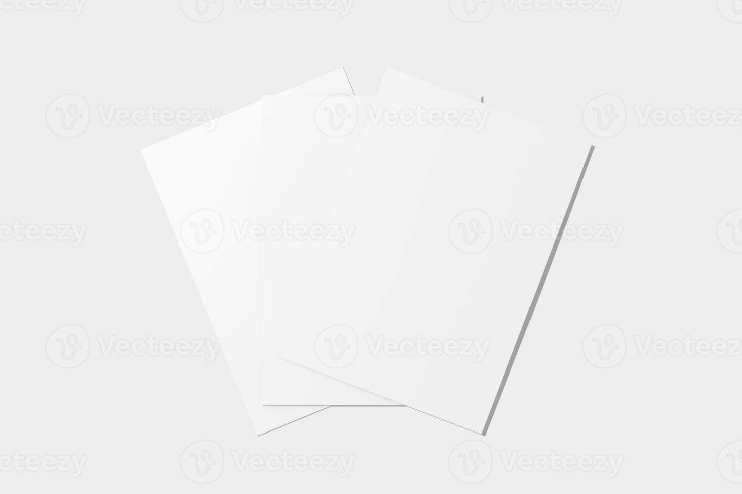 A4 A5 Flyer Poster 3D Rendering White Blank Mockup photo