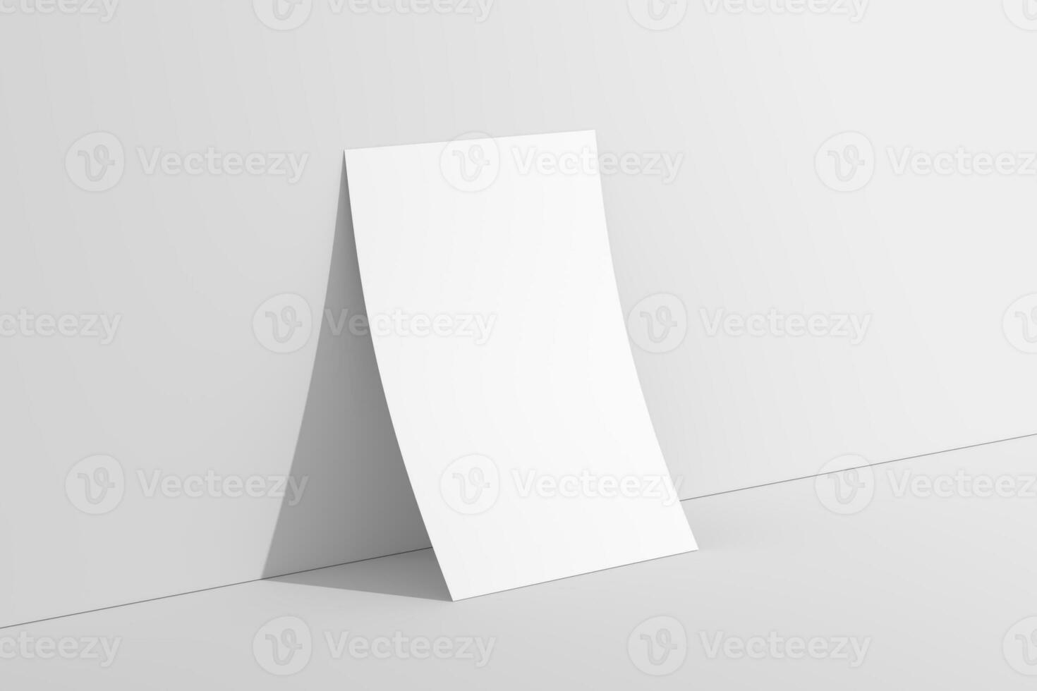 A4 A5 Flyer Poster 3D Rendering White Blank Mockup photo