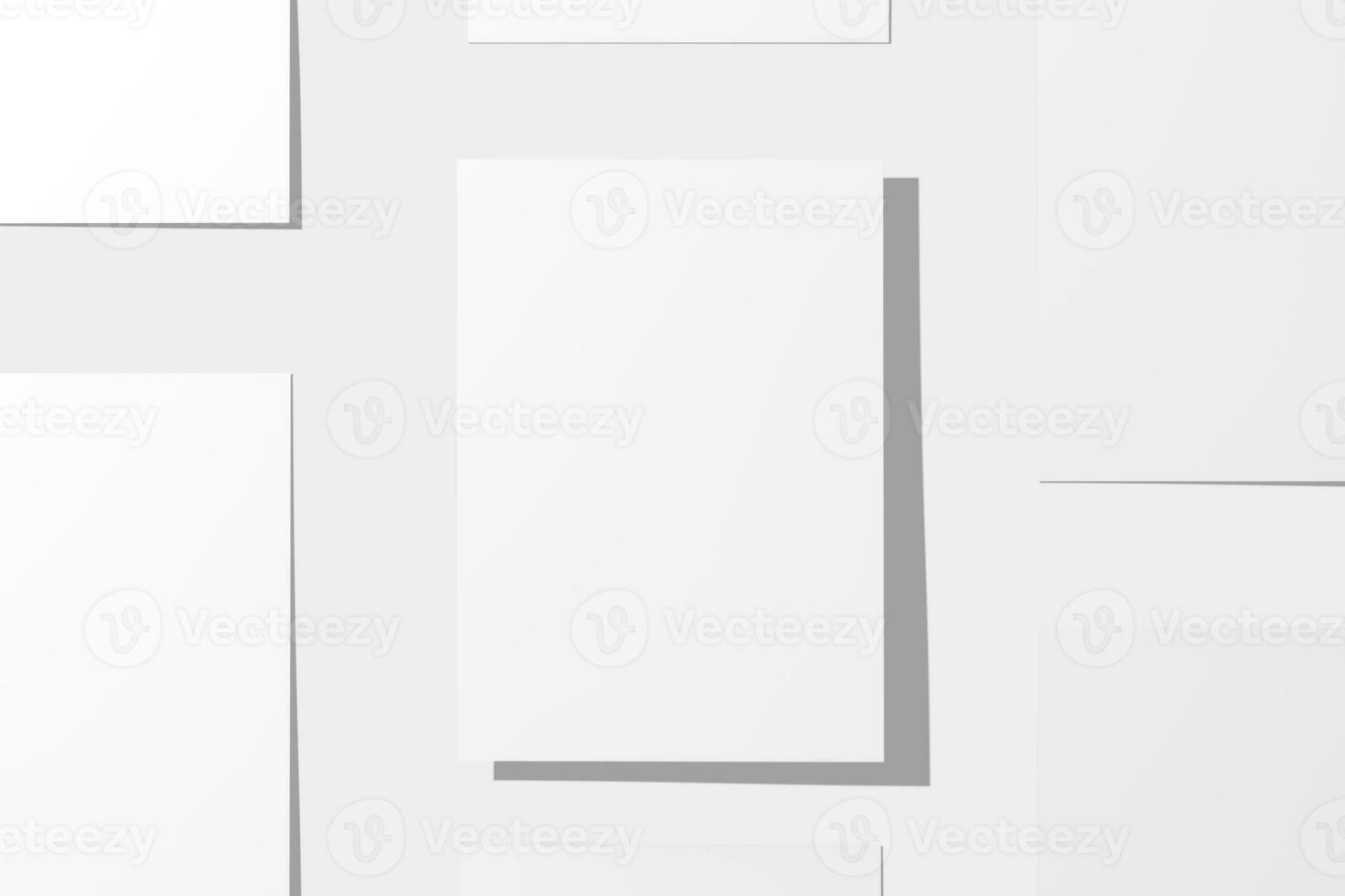 A4 A5 Flyer Poster 3D Rendering White Blank Mockup photo