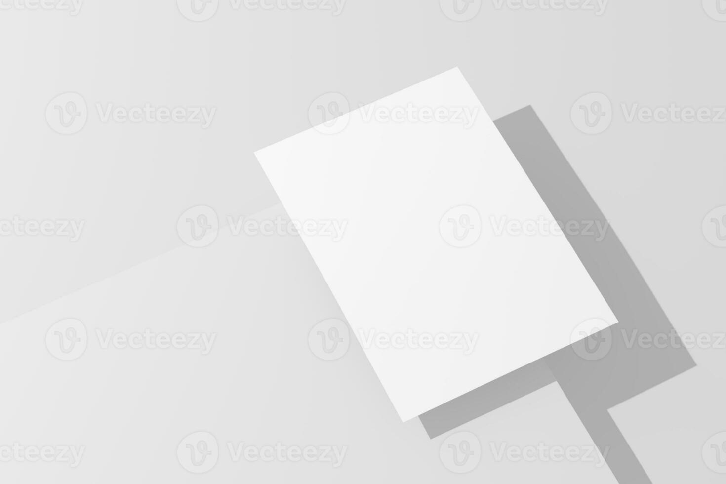 A4 A5 Flyer Poster 3D Rendering White Blank Mockup photo