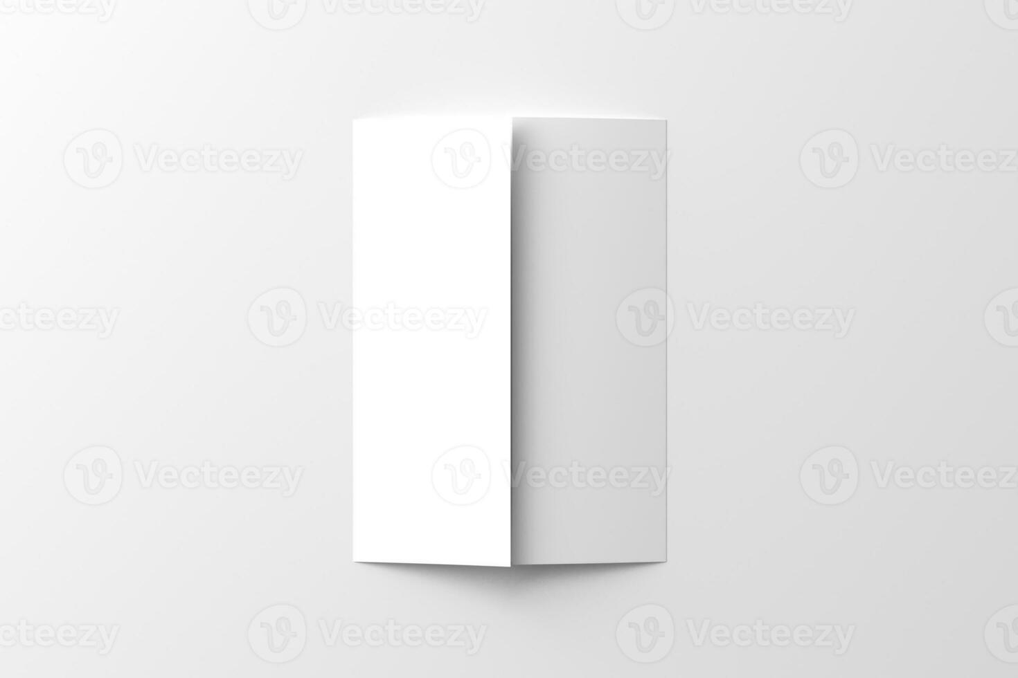 A4 Gatefold Brochure 3D Rendering White Blank Mockup photo