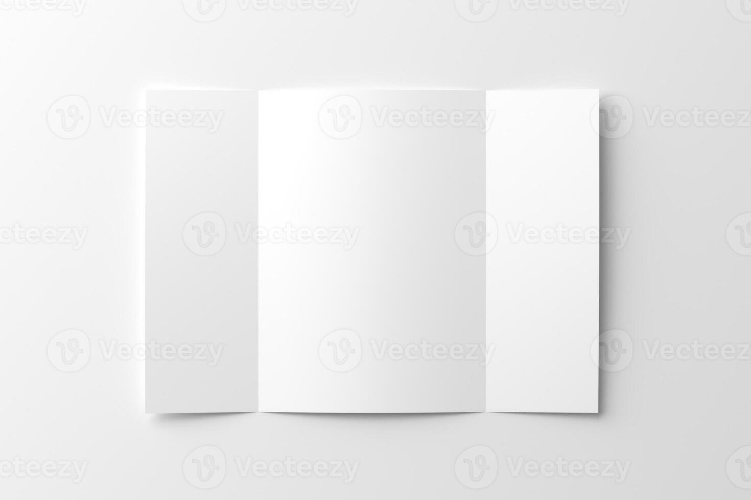 A4 Gatefold Brochure 3D Rendering White Blank Mockup photo