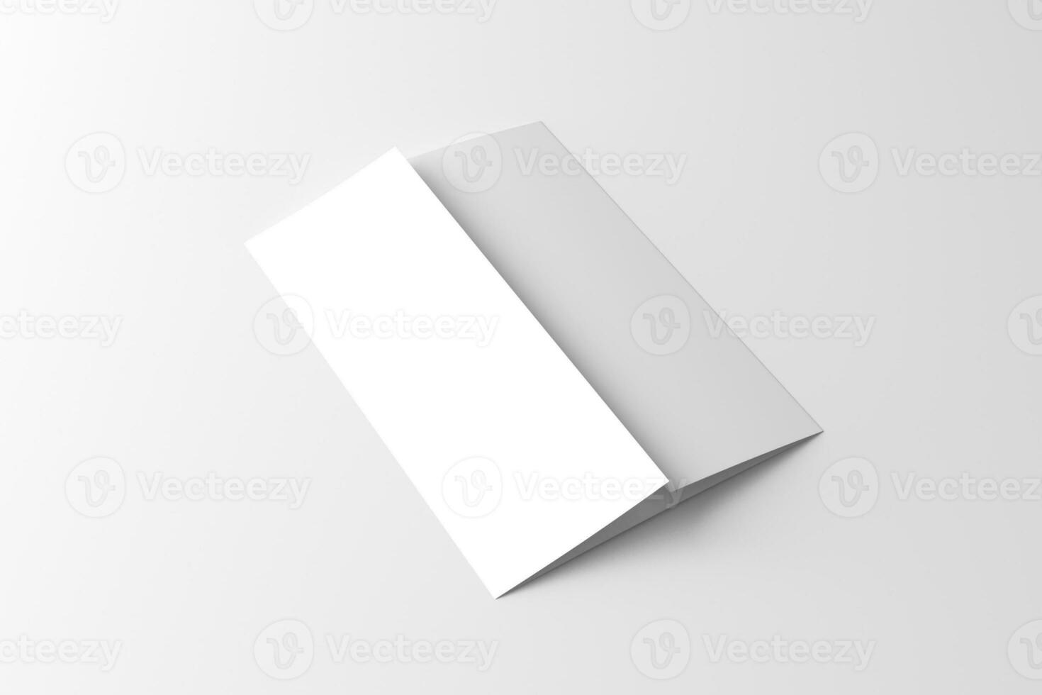 A4 Gatefold Brochure 3D Rendering White Blank Mockup photo