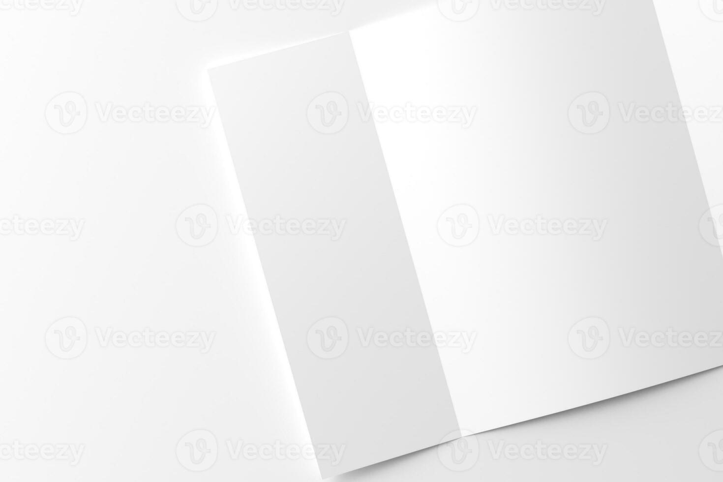 A4 Gatefold Brochure 3D Rendering White Blank Mockup photo