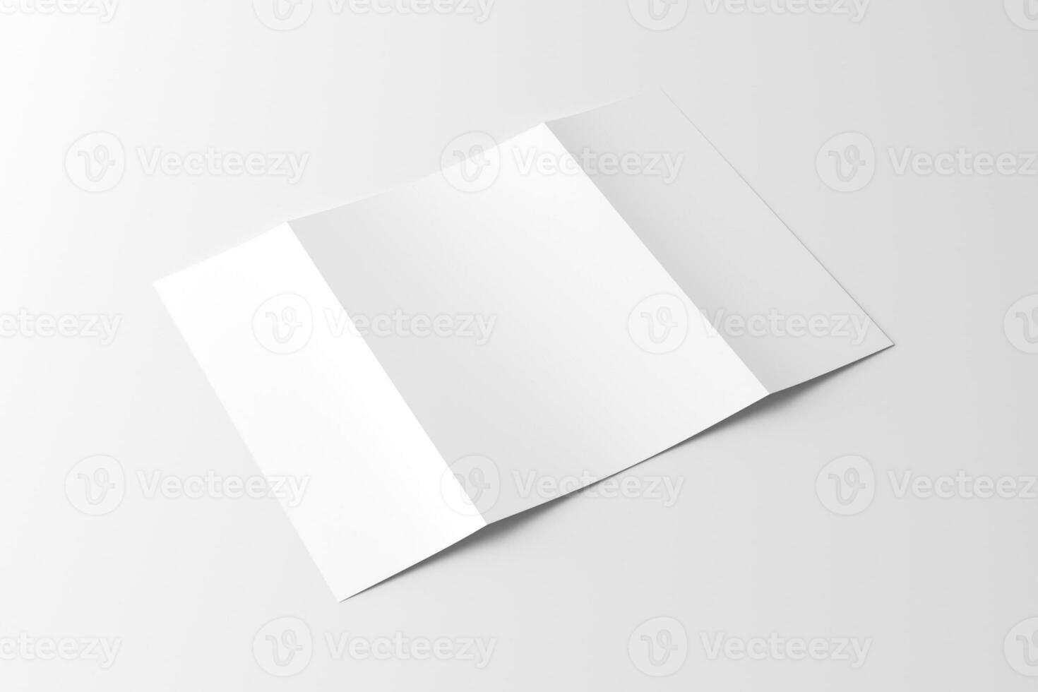 A4 Gatefold Brochure 3D Rendering White Blank Mockup photo